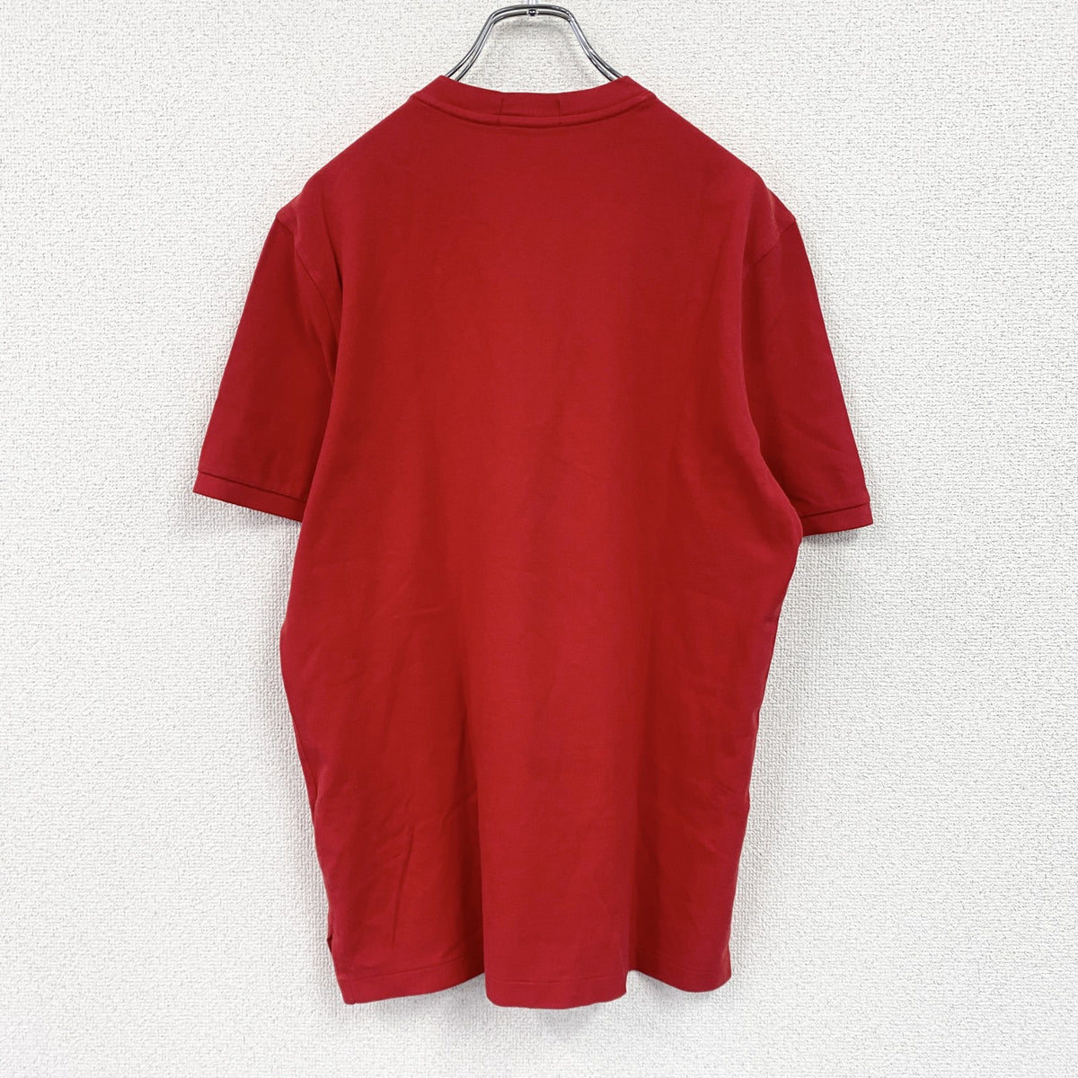 POLO RALPH LAUREN　ポロラルフローレン　半袖Tシャツ　ヘンリーネック　赤　レッド　Mサイズ カットソー メンズ コットン 古着