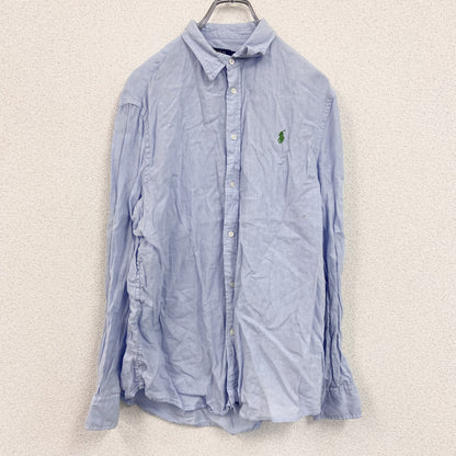 Polo Ralph Lauren　ポロラルフローレン　RELAXED FIT　長袖リネンシャツ　ブルー　Lサイズ