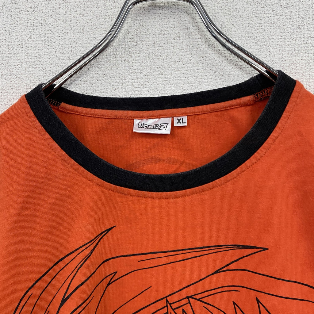 DRAGONBALL　ドラゴンボール　孫悟空　長袖Tシャツ/ロンT　アニメT　リンガーT　オレンジ　XLサイズ　古着