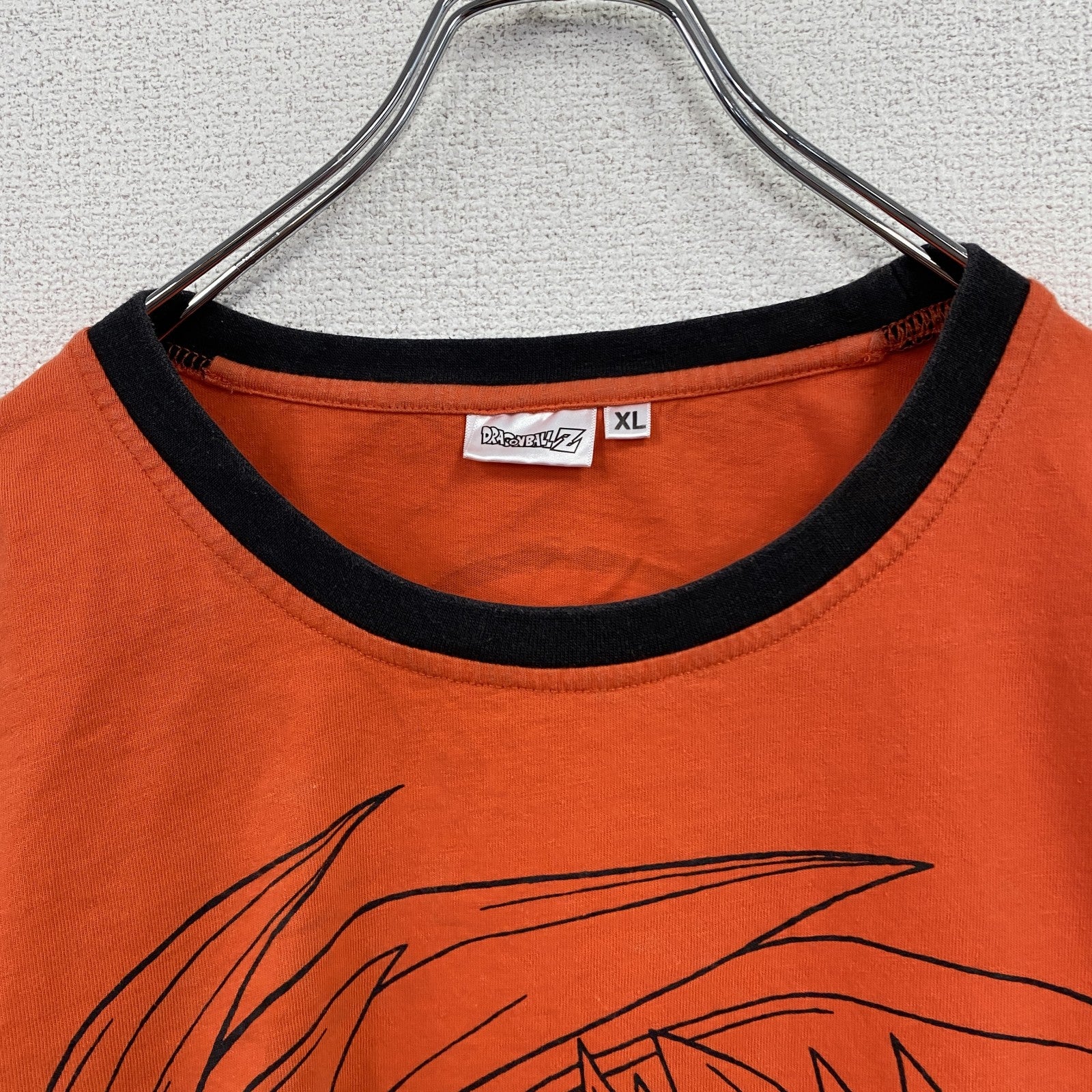 DRAGONBALL　ドラゴンボール　孫悟空　長袖Tシャツ/ロンT　アニメT　リンガーT　オレンジ　XLサイズ　古着