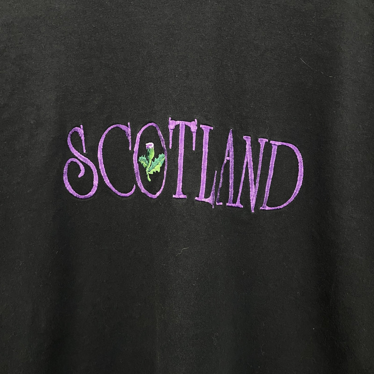 90s　anvil アンヴィル　半袖刺繍デザインTシャツ　ローズ　薔薇　ヴィンテージ　黒　ブラック　XLサイズ　古着