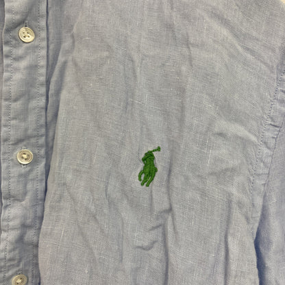 Polo Ralph Lauren　ポロラルフローレン　RELAXED FIT　長袖リネンシャツ　ブルー　Lサイズ