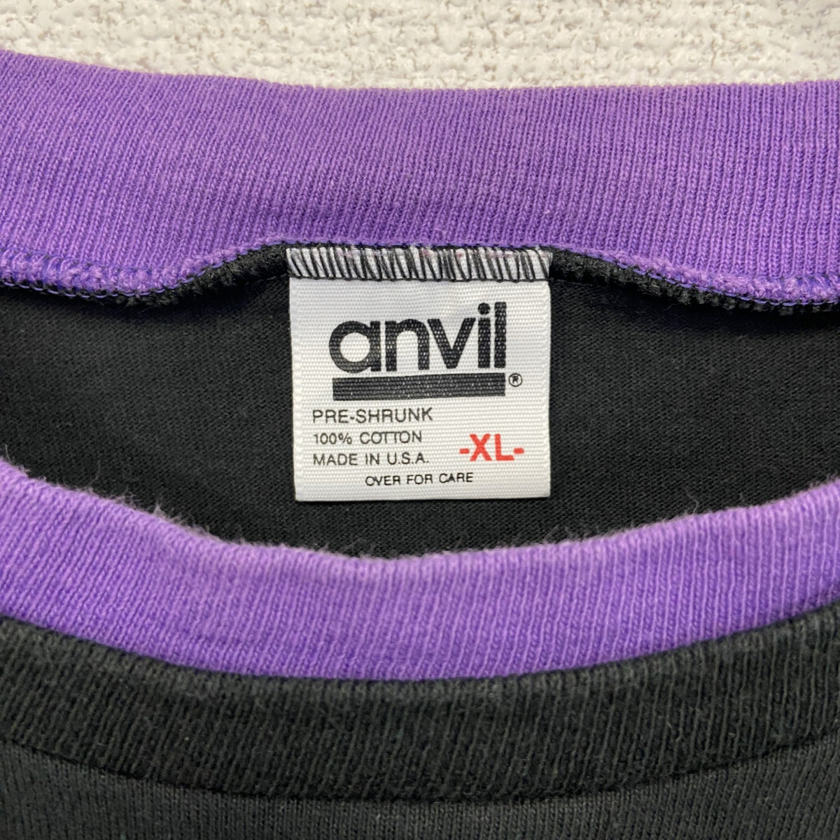90s　anvil アンヴィル　半袖刺繍デザインTシャツ　ローズ　薔薇　ヴィンテージ　黒　ブラック　XLサイズ　古着
