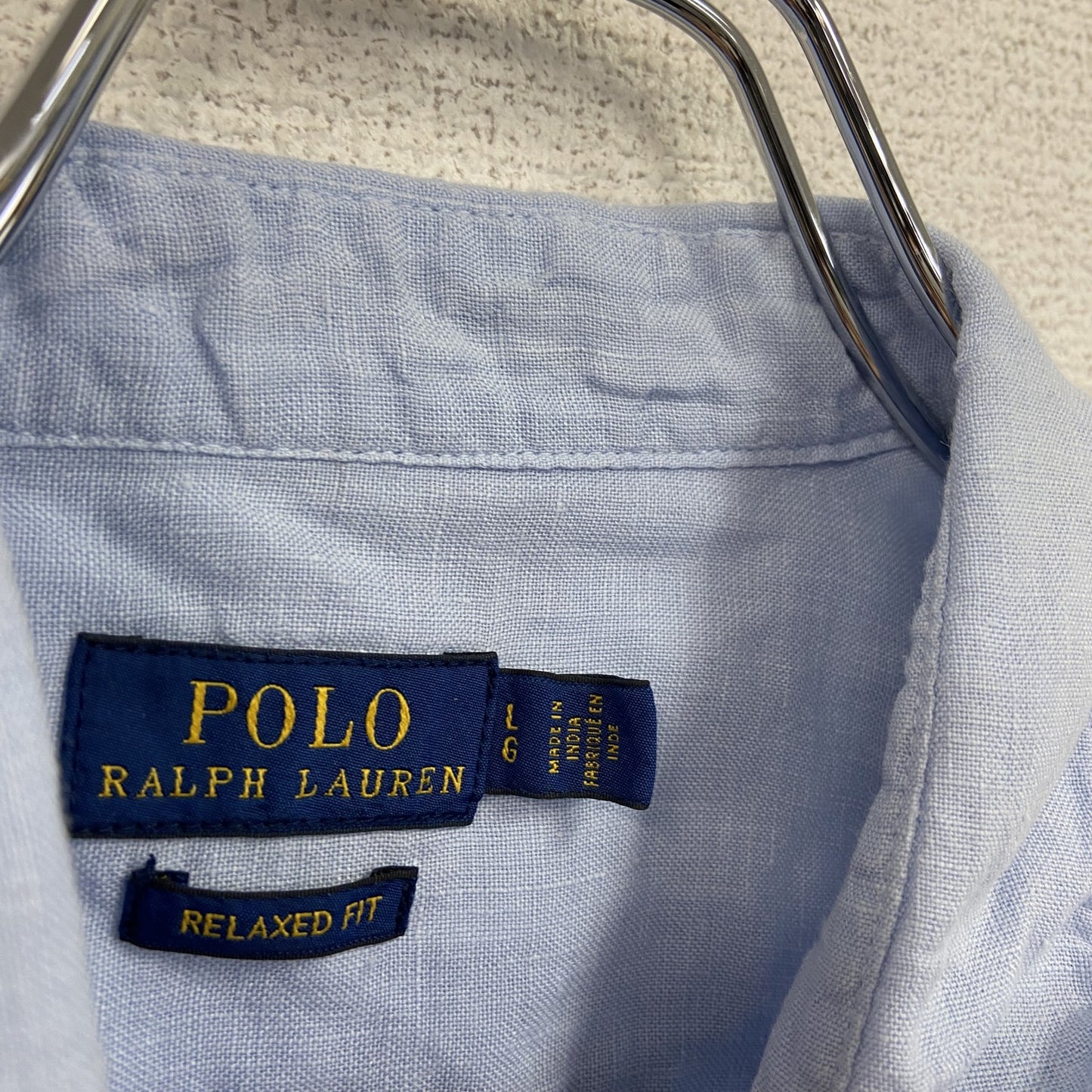 Polo Ralph Lauren　ポロラルフローレン　RELAXED FIT　長袖リネンシャツ　ブルー　Lサイズ