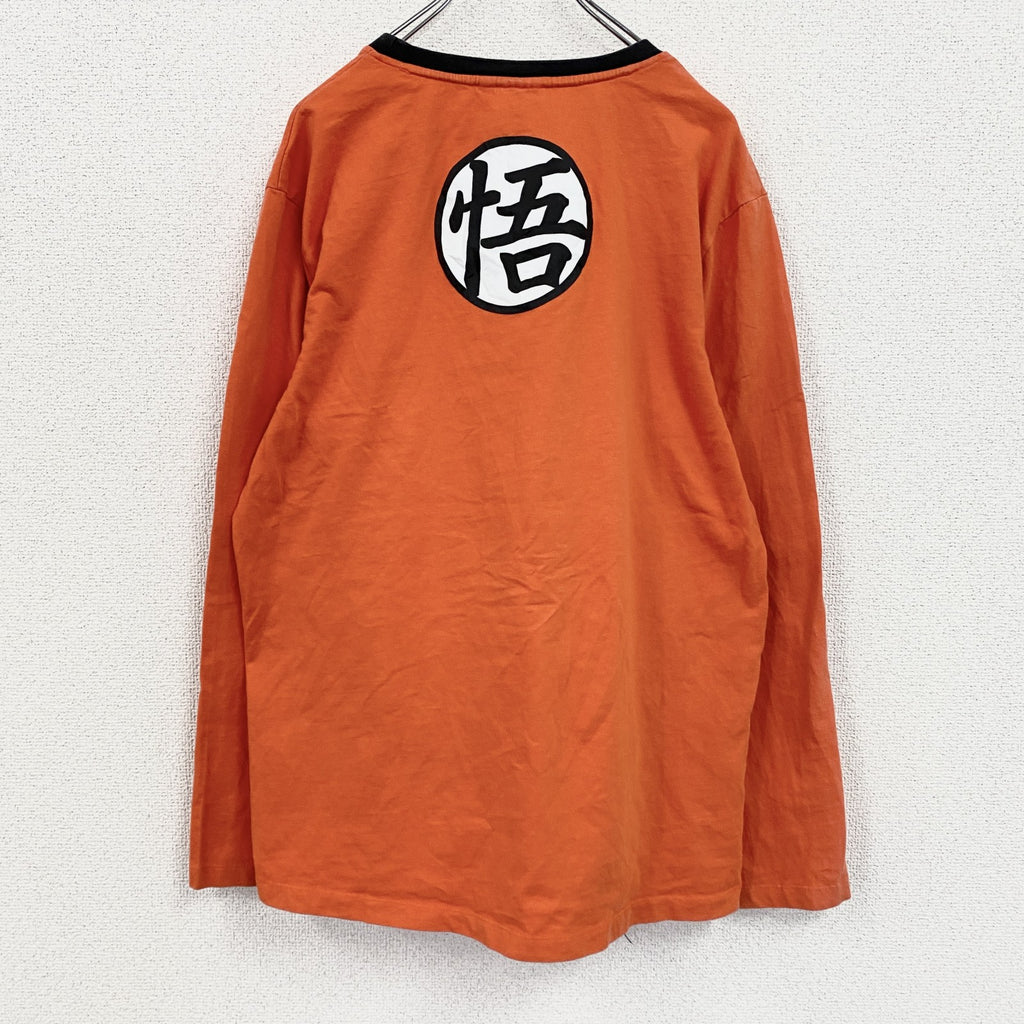 DRAGONBALL　ドラゴンボール　孫悟空　長袖Tシャツ/ロンT　アニメT　リンガーT　オレンジ　XLサイズ　古着