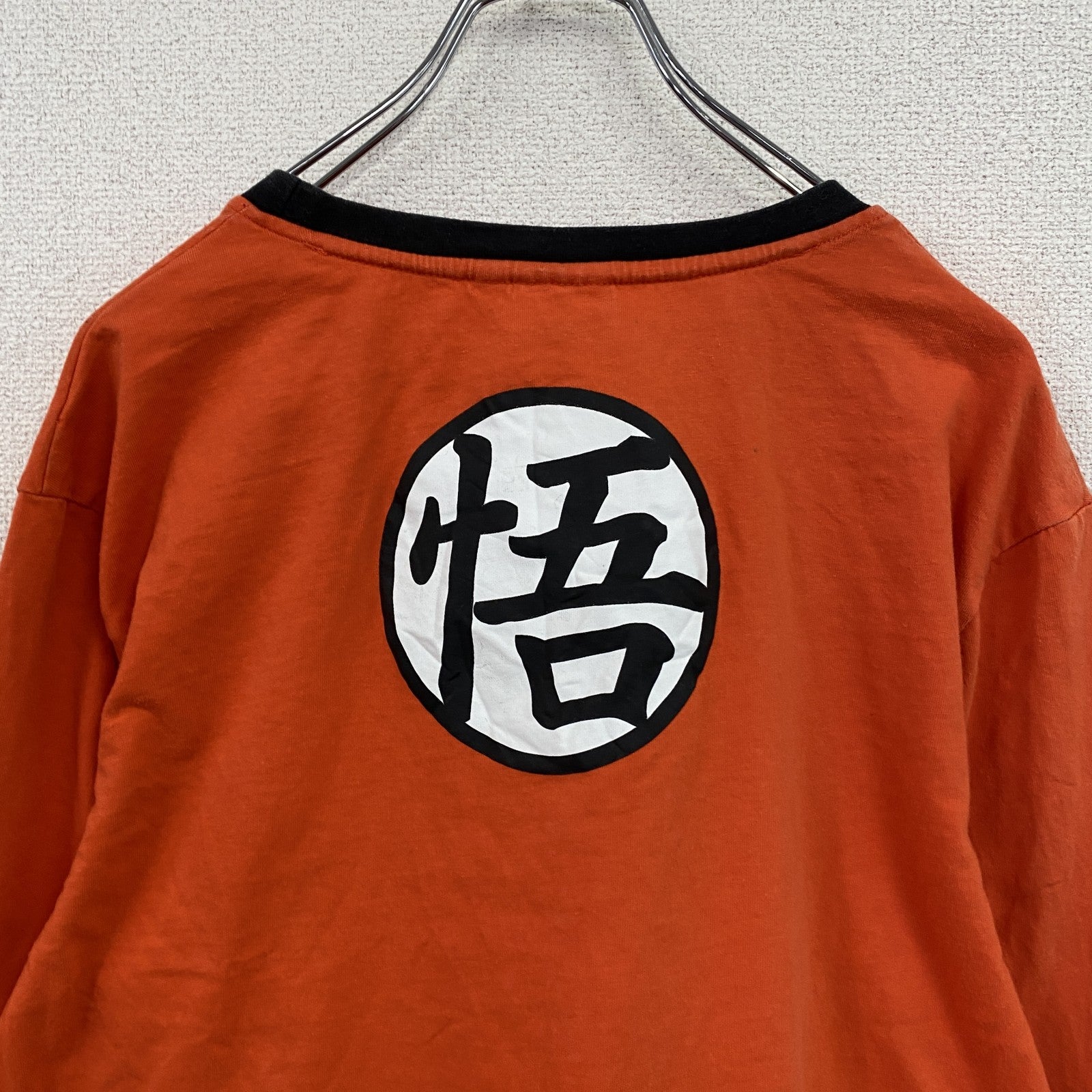 DRAGONBALL　ドラゴンボール　孫悟空　長袖Tシャツ/ロンT　アニメT　リンガーT　オレンジ　XLサイズ　古着