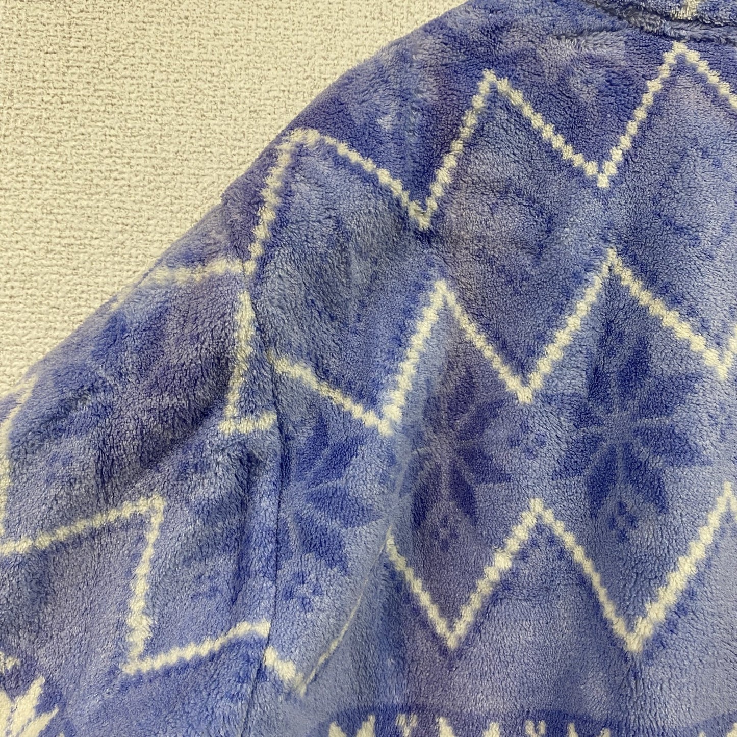 BLAIR　フルジップフリースジャケット　総柄　青　ブルー　Lサイズ