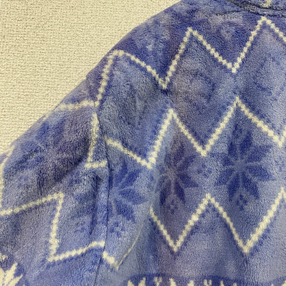 BLAIR　フルジップフリースジャケット　総柄　青　ブルー　Lサイズ