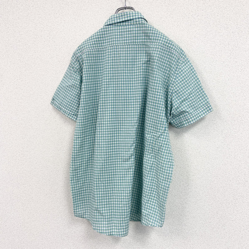 POLO JEANS COMPANY　ポロジーンズ　ラルフローレン　半袖チェックシャツ　緑　グリーン　XLサイズ　古着