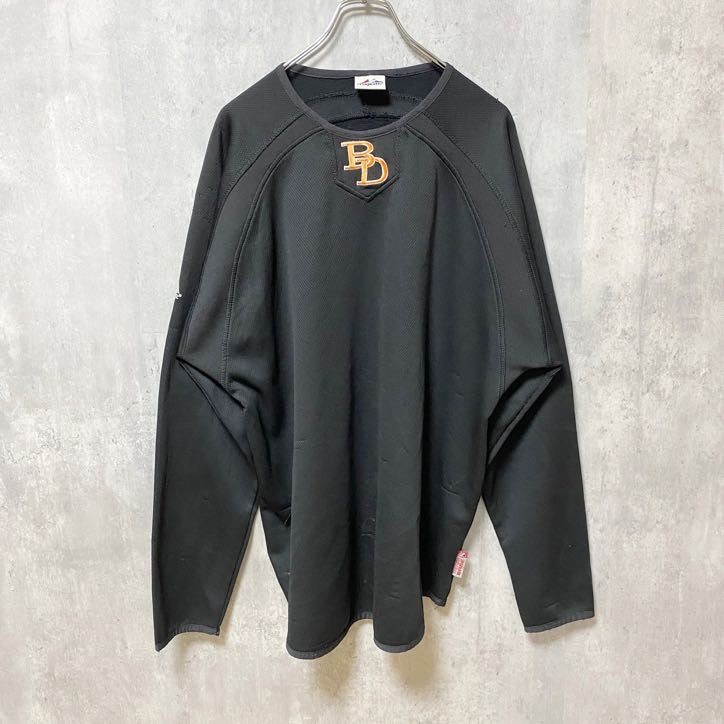 Majestic　マジェスティック　長袖ロゴ刺繍スウェット　トレーナー　PORTER　黒　ブラック　XLサイズ　古着