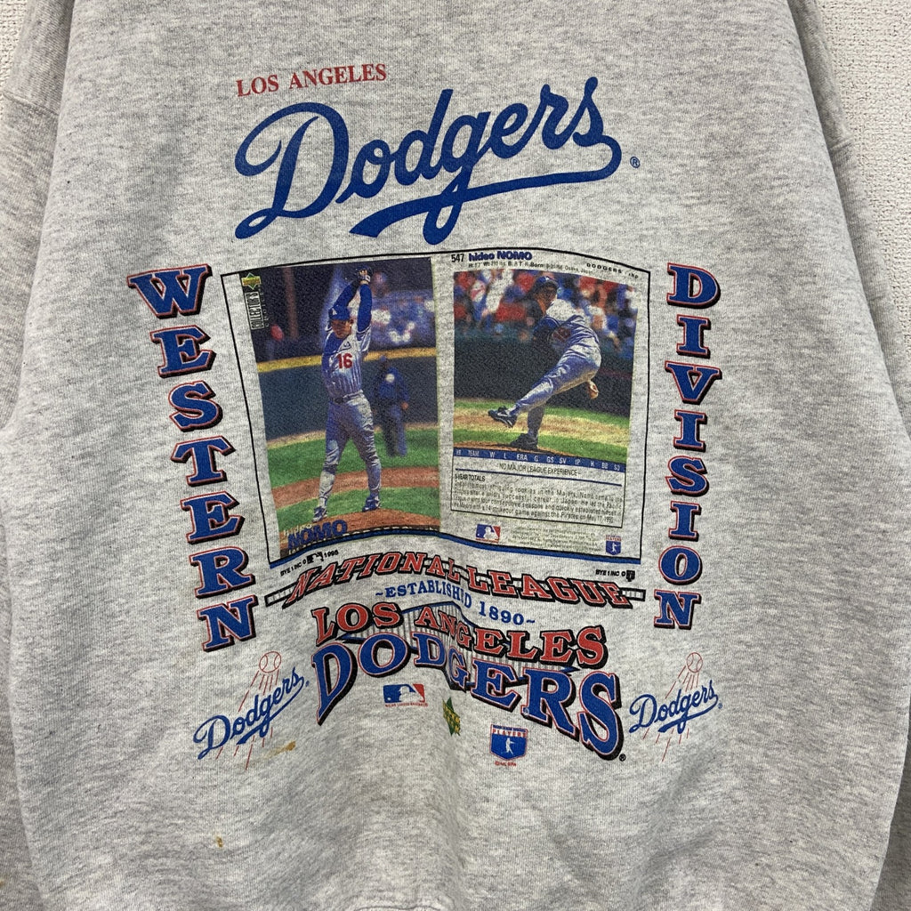 90s　TULTEX　タルテックス　ロサンゼルス・ロジャース　野茂英雄　スウェット/トレーナー　USA製　霜降りグレー　Lサイズ　古着