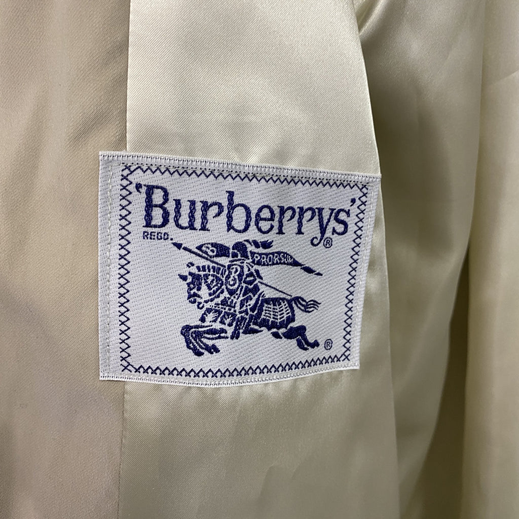 Burberrys　バーバリー　フルジップ中綿ジャケット　ノバチェック　ラグランスリーブ　ハの字ポケット　刺繍ロゴ　ベージュ　古着