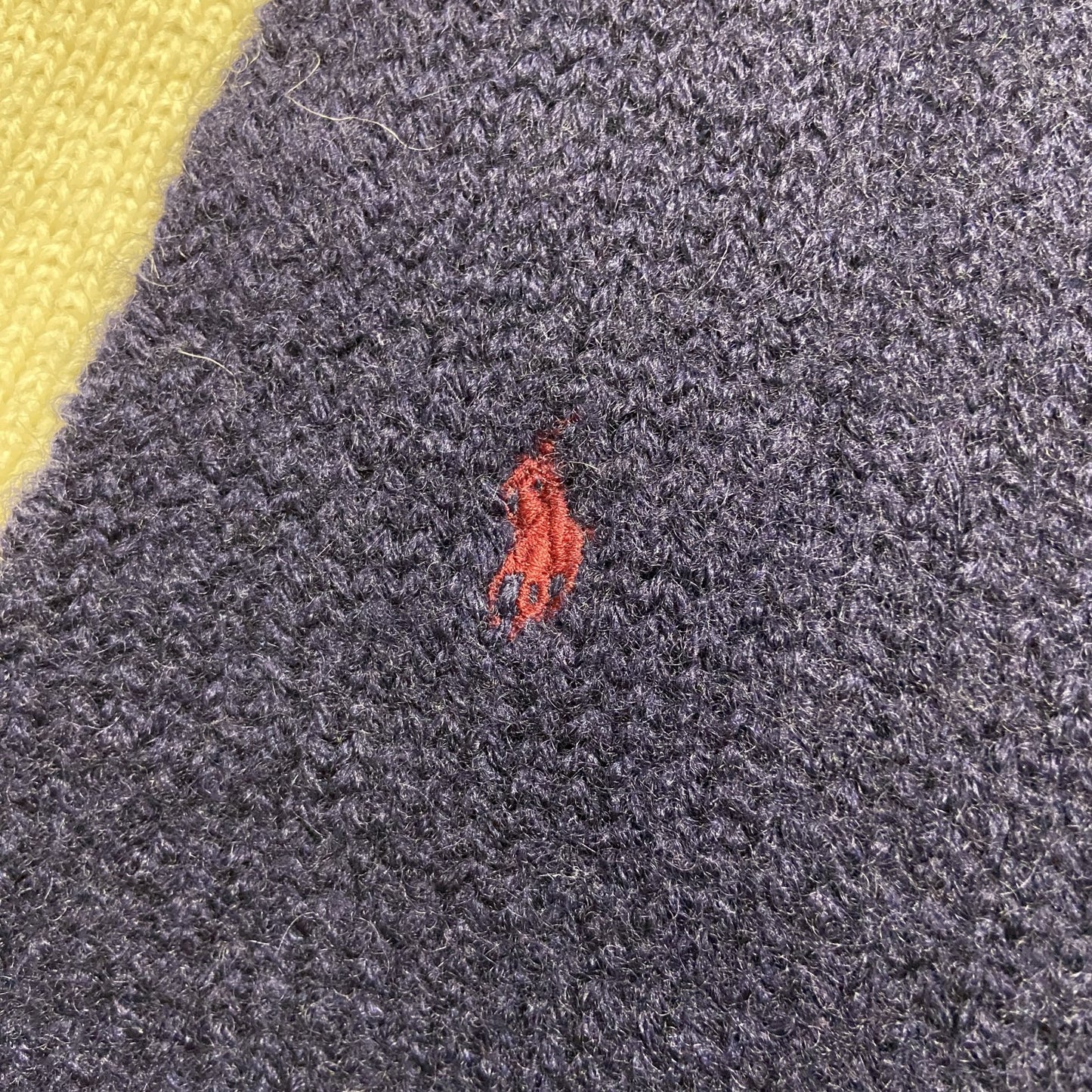 古着 used　Polo by Ralph Lauren　長袖ワンポイント刺繍カーディガン　ニット　ネイビー　Sサイズ