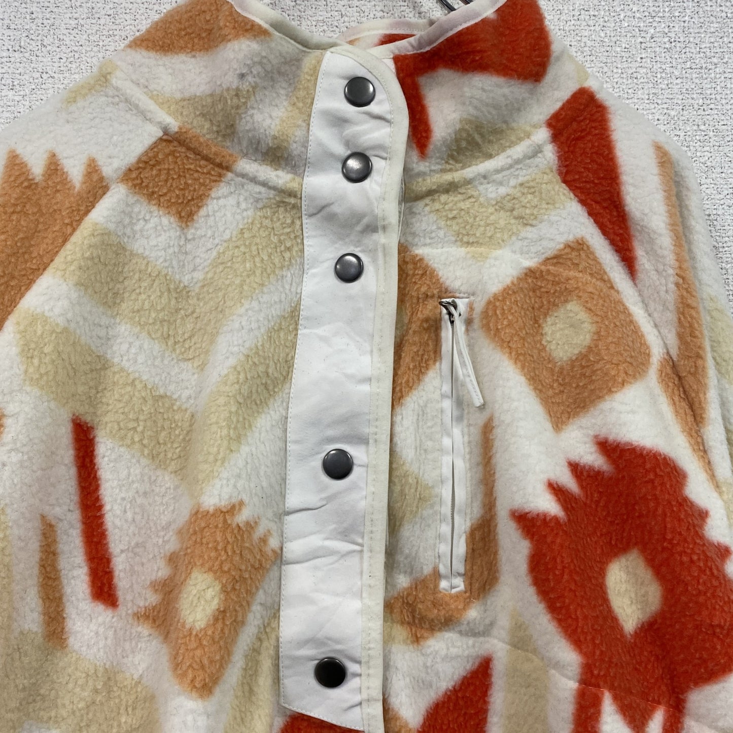 LIV　フリースジャケット　総柄　ベージュ　XLサイズ