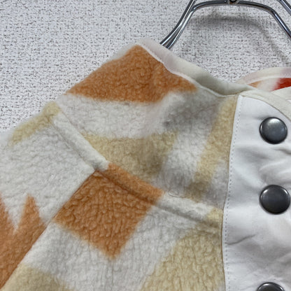 LIV　フリースジャケット　総柄　ベージュ　XLサイズ