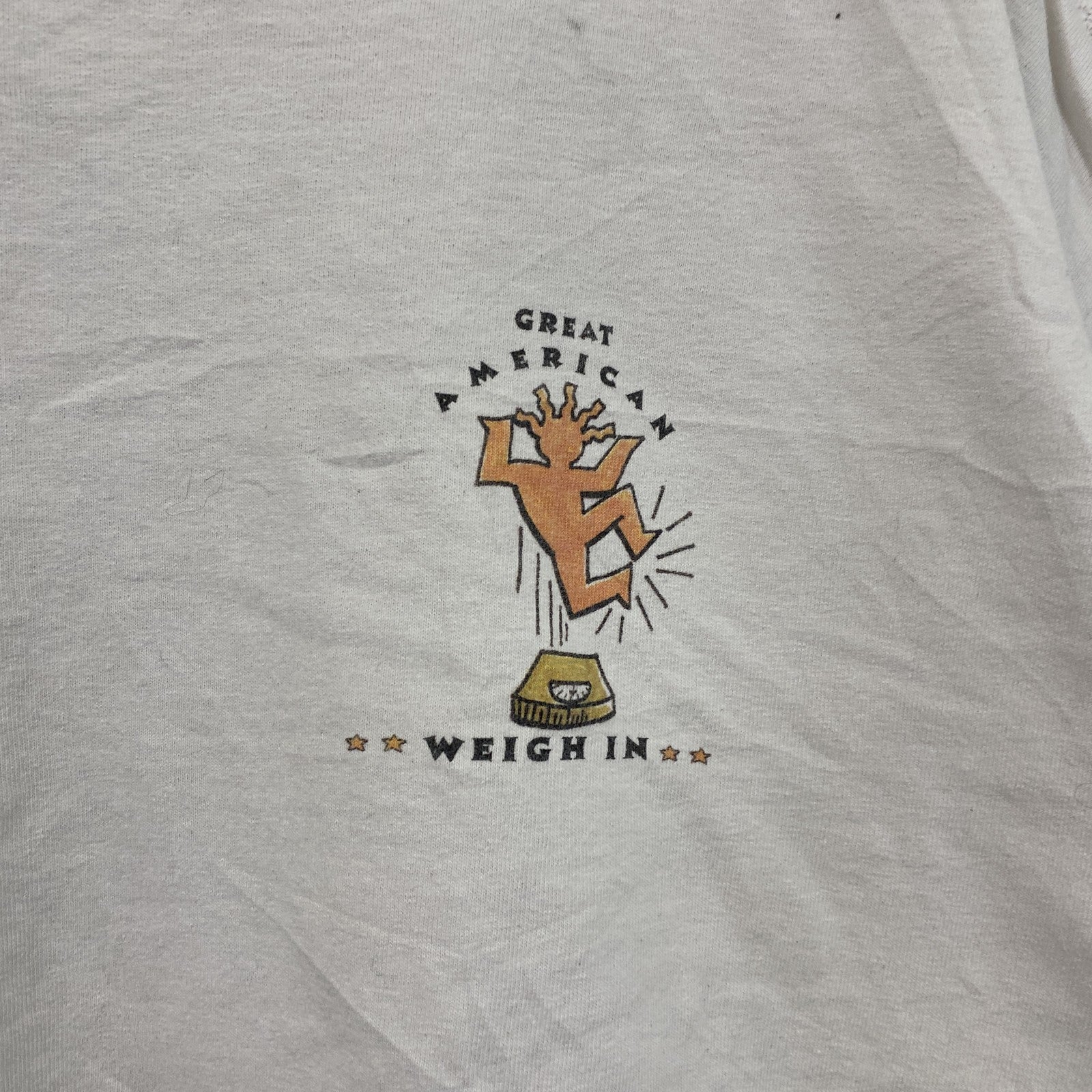 00s　GILDAN　ギルダン　半袖両面プリントTシャツ　Weight Watchers　企業ロゴ　白　ホワイト　XLサイズ　古着