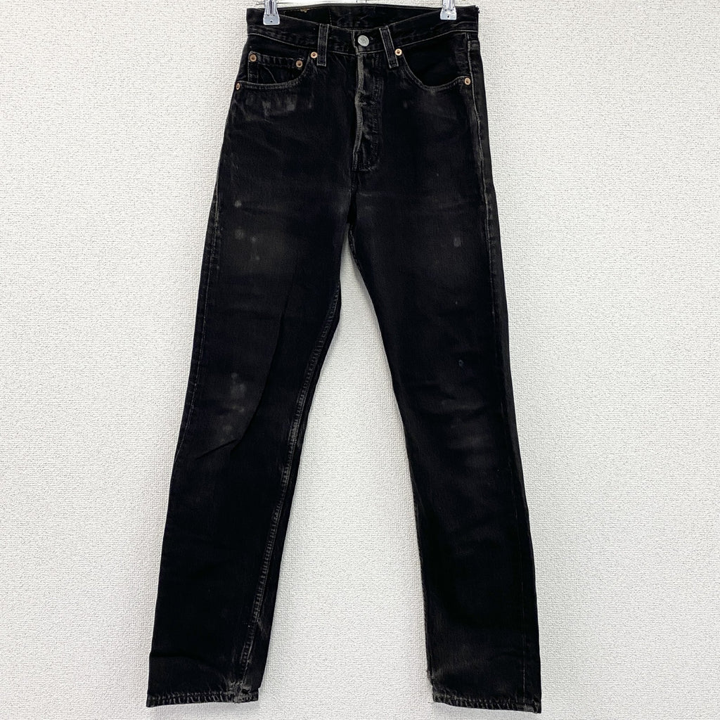 Levi's　リーバイス　501　スキニーブラックデニムパンツ/ジーンズ　ジップフライ　フェード　インディゴ　W27サイズ　古着