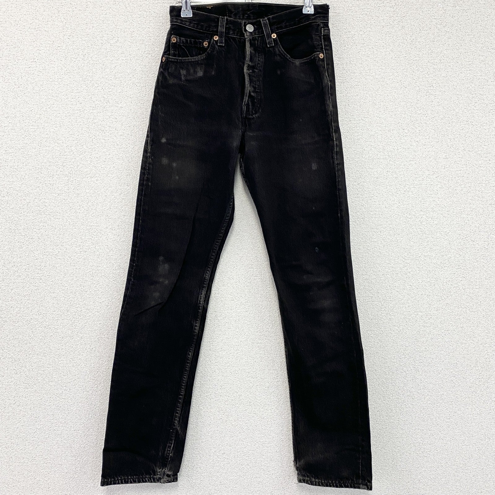 Levi's　リーバイス　501　スキニーブラックデニムパンツ/ジーンズ　ジップフライ　フェード　インディゴ　W27サイズ　古着