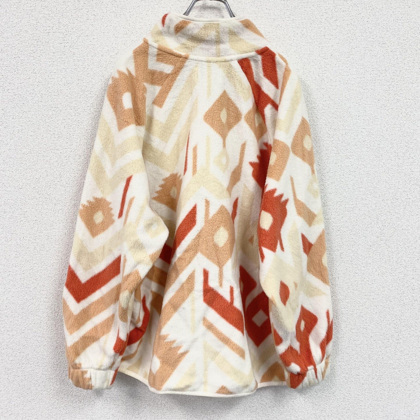 LIV　フリースジャケット　総柄　ベージュ　XLサイズ