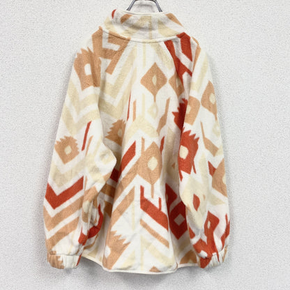 LIV　フリースジャケット　総柄　ベージュ　XLサイズ