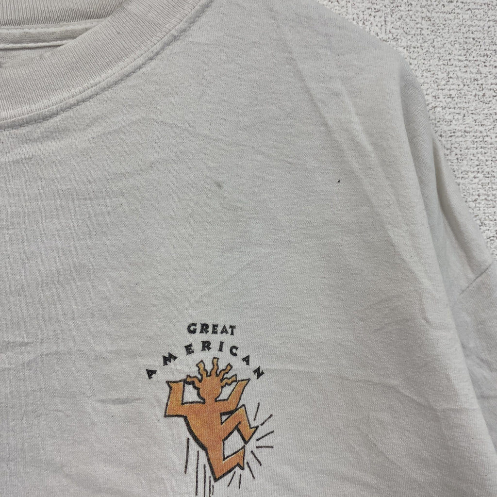 00s　GILDAN　ギルダン　半袖両面プリントTシャツ　Weight Watchers　企業ロゴ　白　ホワイト　XLサイズ　古着