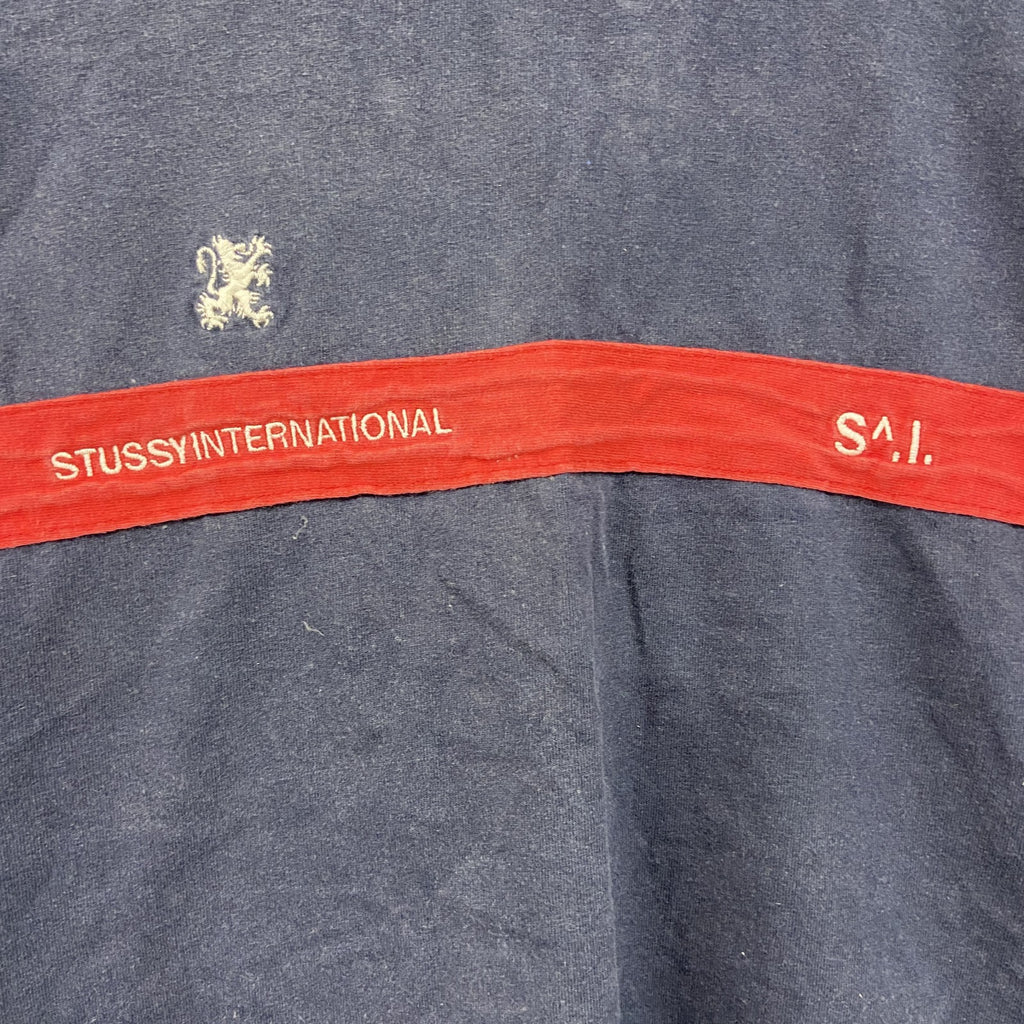 90s　STUSSY　ステューシー　長袖Tシャツ/ロンT　USA製　紺タグ　フェード　紺　ネイビー　Lサイズ　古着