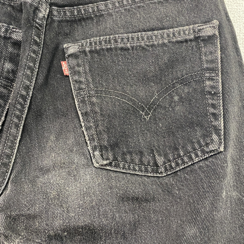 Levi's　リーバイス　501　スキニーブラックデニムパンツ/ジーンズ　ジップフライ　フェード　インディゴ　W27サイズ　古着