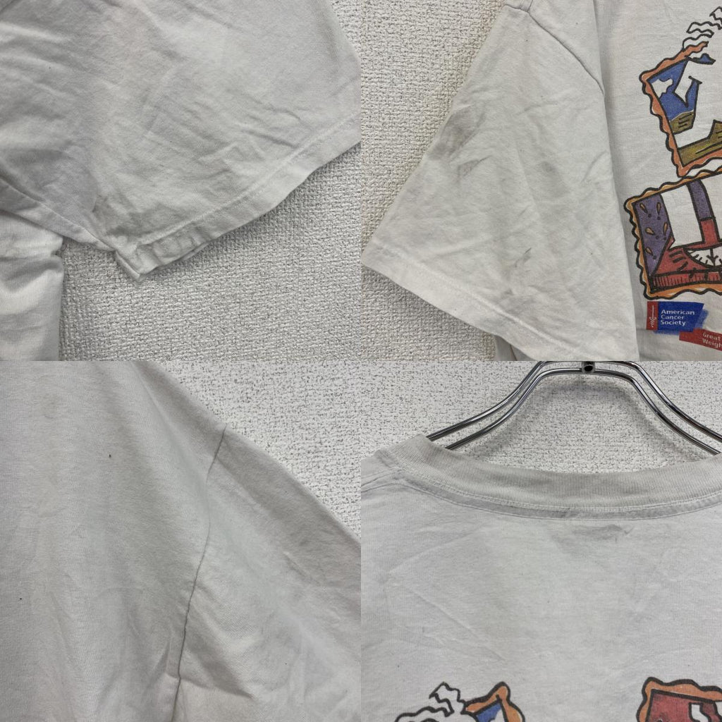00s　GILDAN　ギルダン　半袖両面プリントTシャツ　Weight Watchers　企業ロゴ　白　ホワイト　XLサイズ　古着