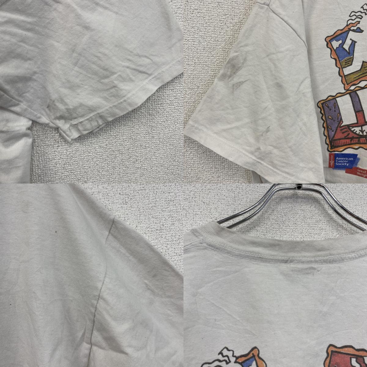 00s　GILDAN　ギルダン　半袖両面プリントTシャツ　Weight Watchers　企業ロゴ　白　ホワイト　XLサイズ　古着