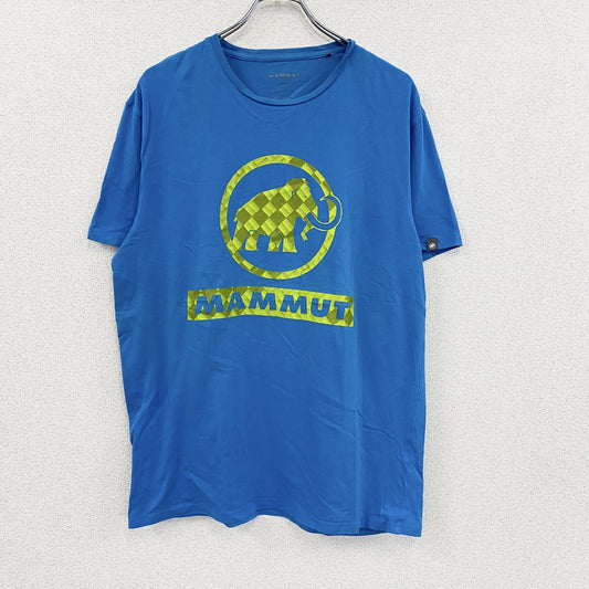 MAMMUT　マムート　半袖プリントTシャツ　デカロゴ　青　ブルー　XLサイズ