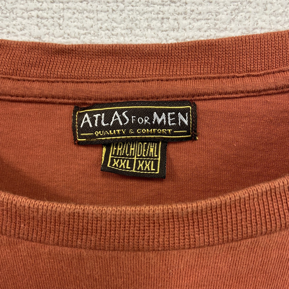 ATLAS FOR MEN　半袖プリントTシャツ　鷹　カジュアルデザイン　オレンジ　クルーネック　XXLサイズ　古着