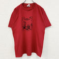 B&C ビー&シー　半袖プリントTシャツ　カジュアルデザイン　赤　レッド　クルーネック　レトロデザイン　Lサイズ　古着