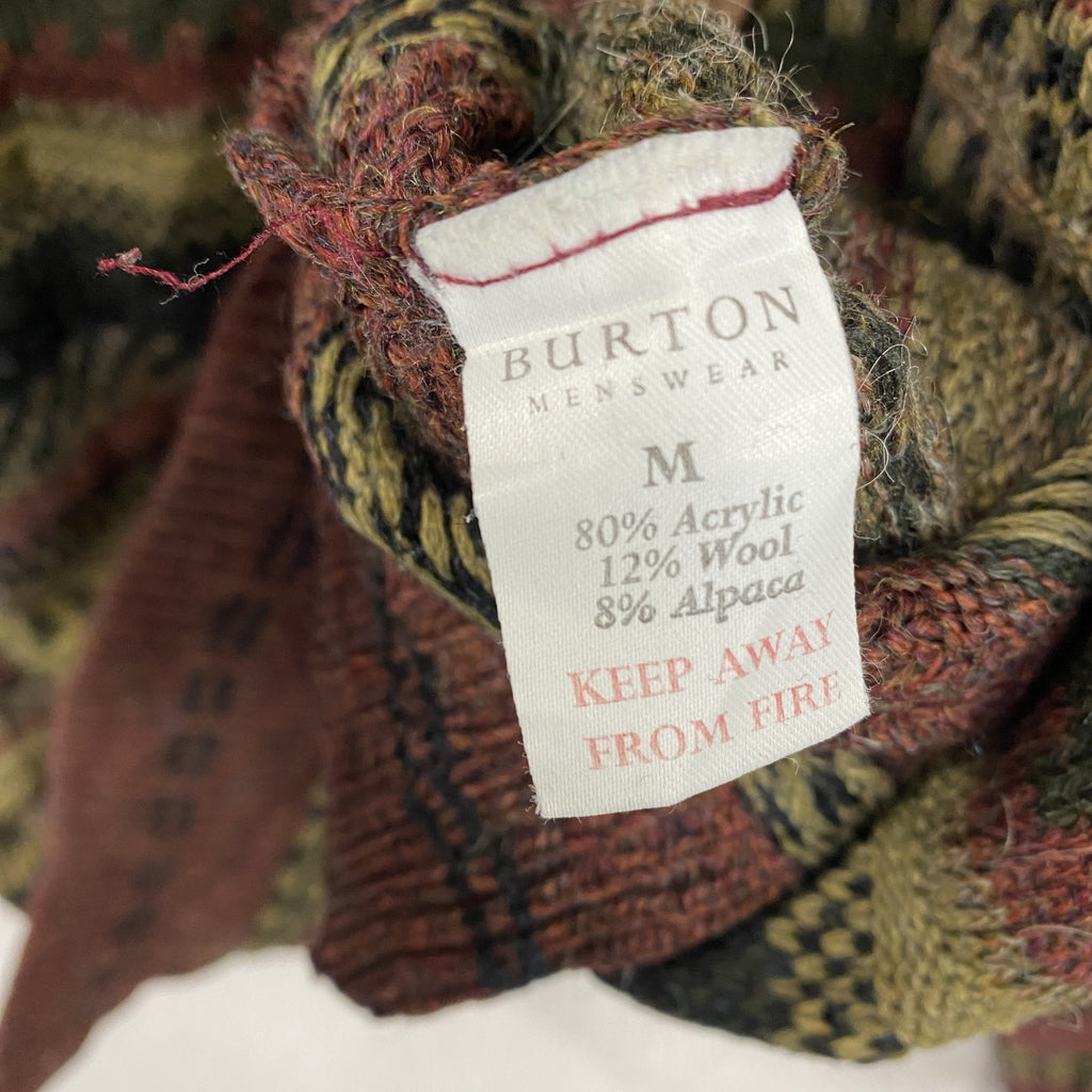 BURTON　アルパカ混アクリルニットセーター　総柄　マルチカラー　Mサイズ　古着