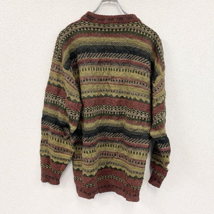 BURTON　アルパカ混アクリルニットセーター　総柄　マルチカラー　Mサイズ　古着