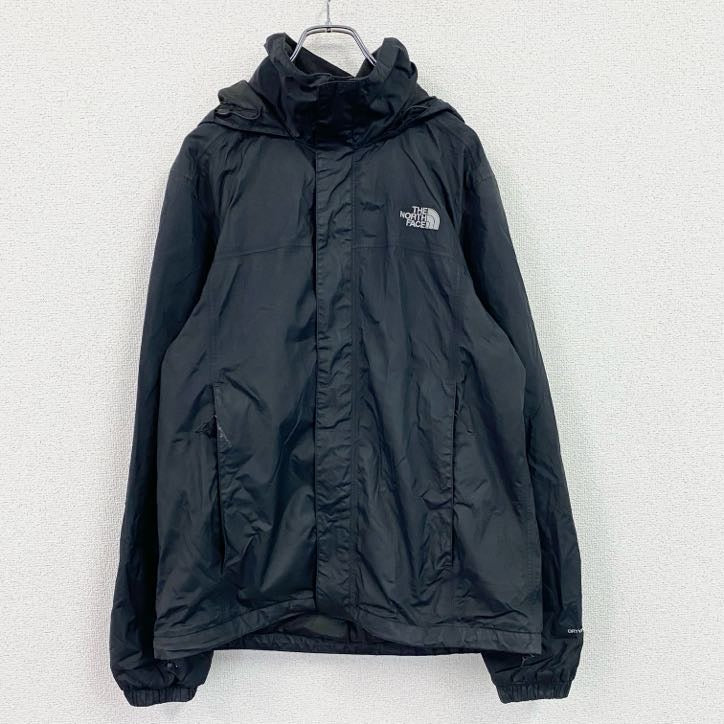 THE NORTH FACE　ザ・ノースフェイス　マウンテンパーカー　比翼仕立て　刺繍ロゴ　黒　ブラック　Sサイズ　古着