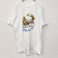 90s　半袖プリントTシャツ　シングルステッチ　ヴィンテージ　エジプト　クルーネック　レトロ　白　ホワイト　　古着