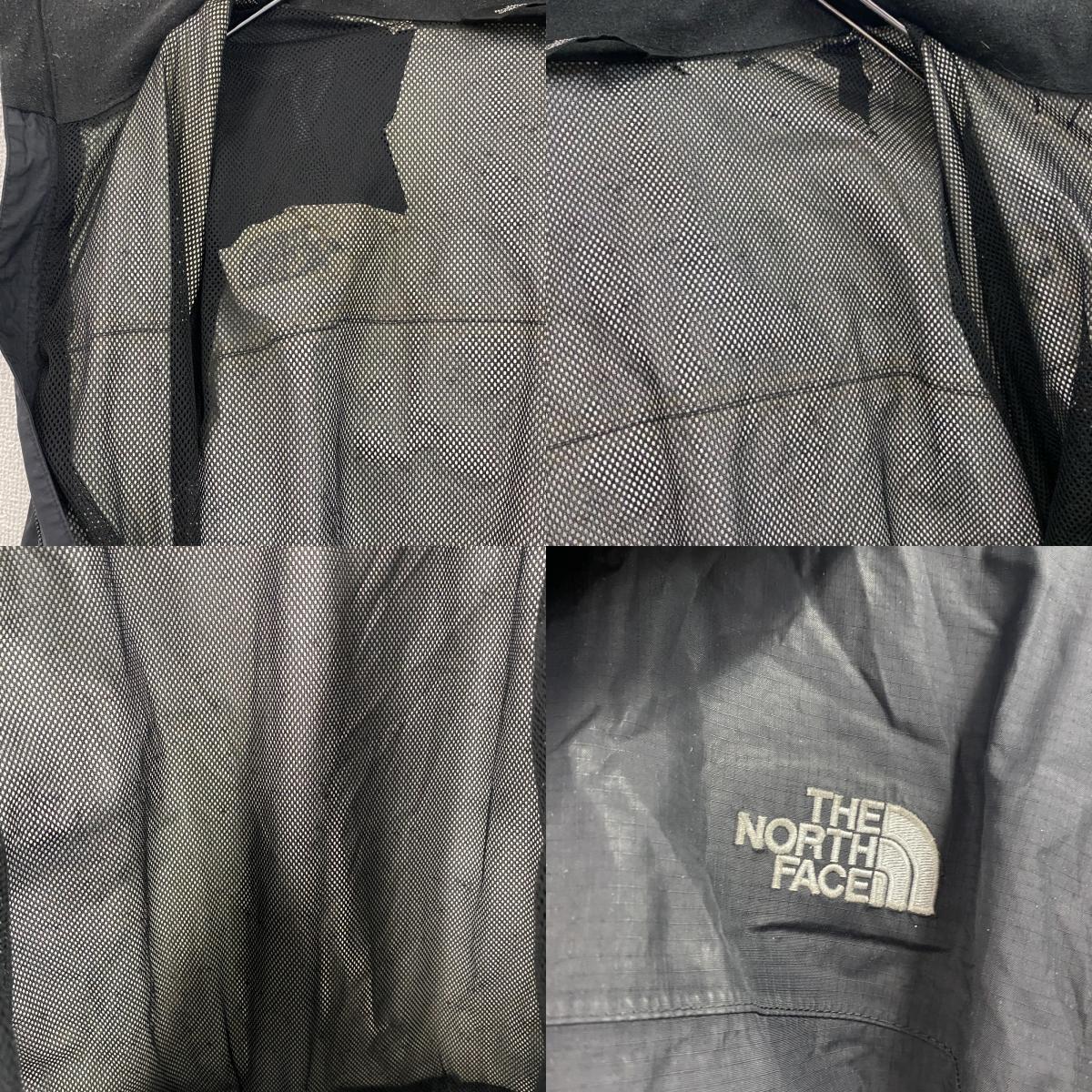 THE NORTH FACE　ザ・ノースフェイス　マウンテンパーカー　比翼仕立て　刺繍ロゴ　黒　ブラック　Sサイズ　古着