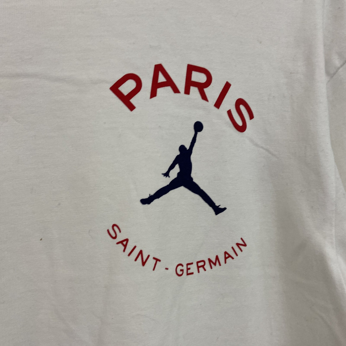 AIR JORDAN　エアジョーダン　PARIS　NIKE　ナイキ　半袖Tシャツ　デカロゴ　白　ホワイト　Lサイズ　　古着