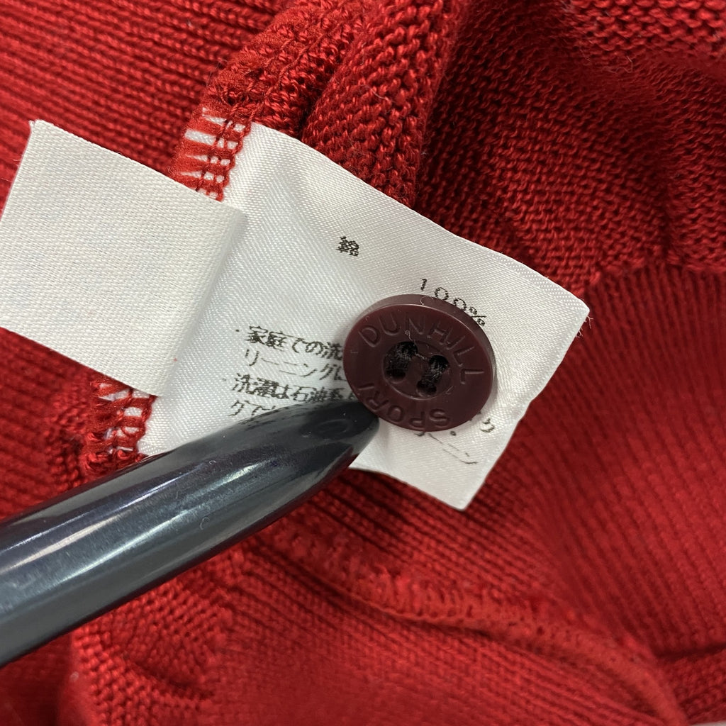 dunhill Sport　ダンヒル　デサント　ニットベスト　ボタンフライ　赤　レッド　Mサイズ　古着