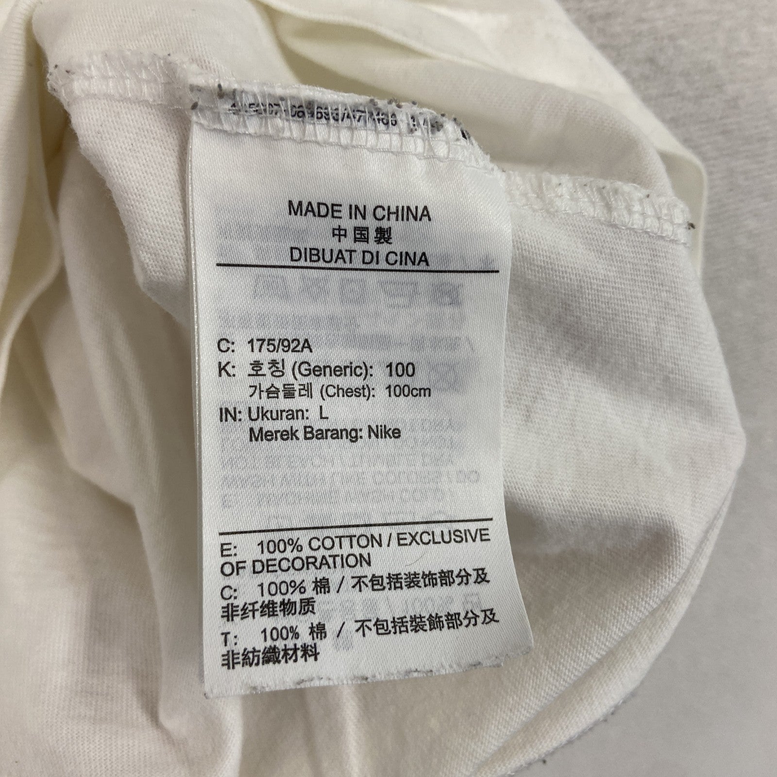 AIR JORDAN　エアジョーダン　PARIS　NIKE　ナイキ　半袖Tシャツ　デカロゴ　白　ホワイト　Lサイズ　　古着