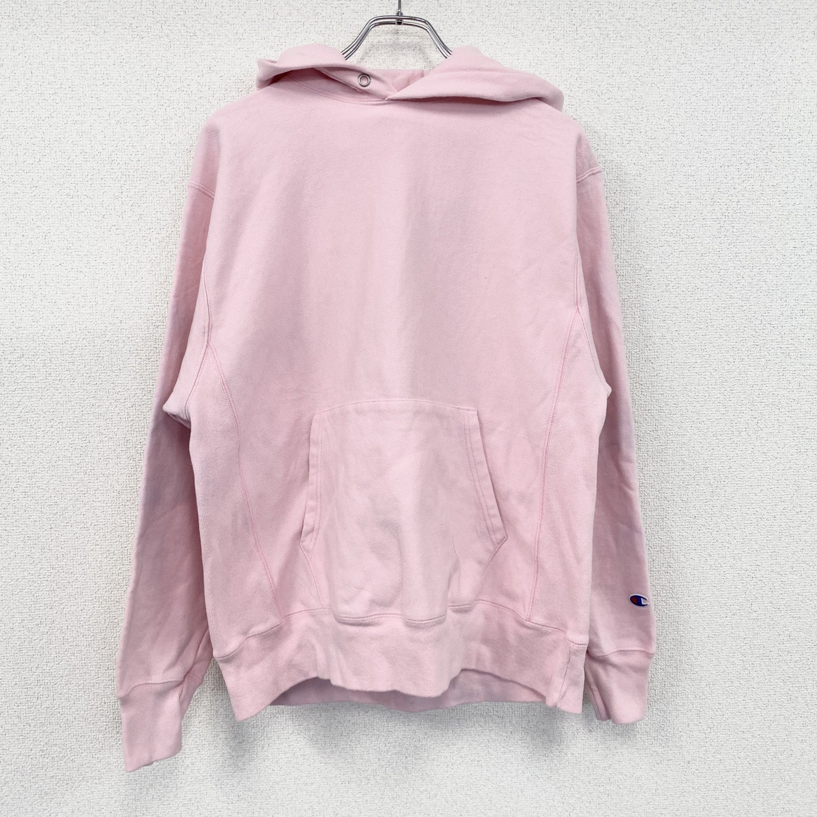 Champion　チャンピオン　リバースウィーブ　スウェットパーカー/フーディー　目無し　ピンク　Lサイズ　古着