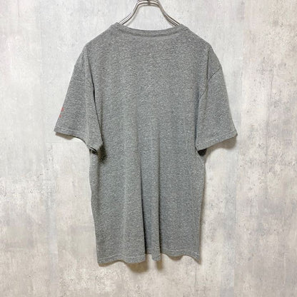 古着 used　adidas　アディダス　半袖プリントTシャツ　クルーネック　グリズリーズ　バスケ　熊　グレー　Mサイズ