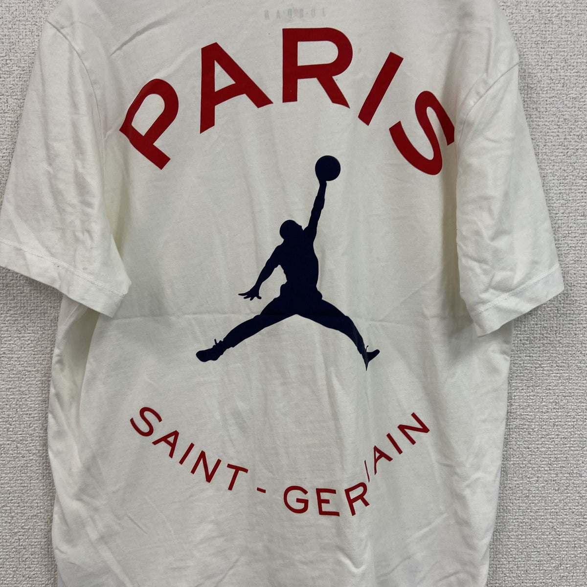AIR JORDAN　エアジョーダン　PARIS　NIKE　ナイキ　半袖Tシャツ　デカロゴ　白　ホワイト　Lサイズ　　古着