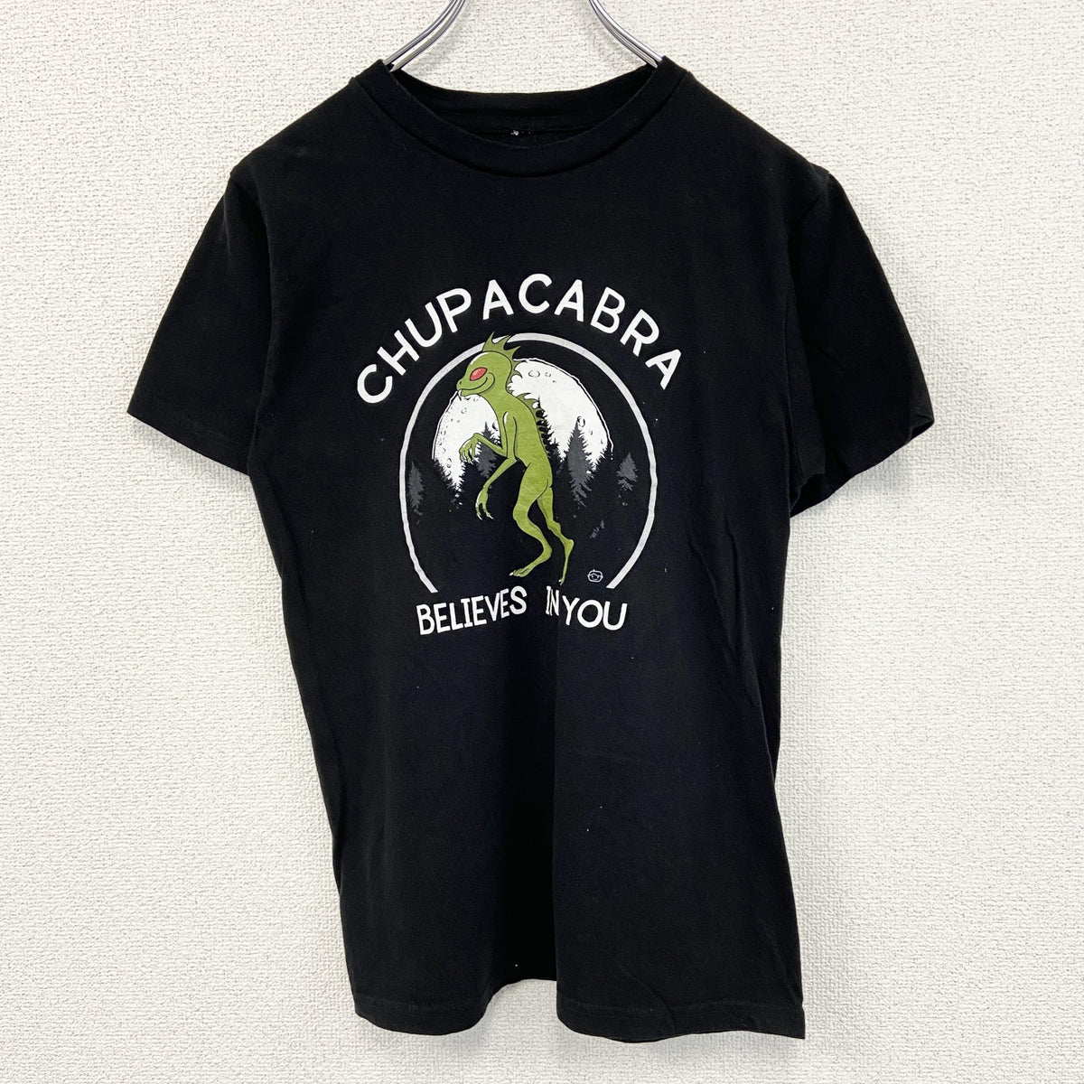 BLACK MATTER　半袖プリントTシャツ　エイリアン　カジュアルデザイン　黒　ブラック　クルーネック　レトロ　Sサイズ　古着