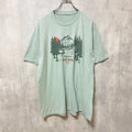 半袖フロントプリントTシャツ　クルーネック　雪男　森　JACKLINKS　緑　グリーン　春夏服　古着