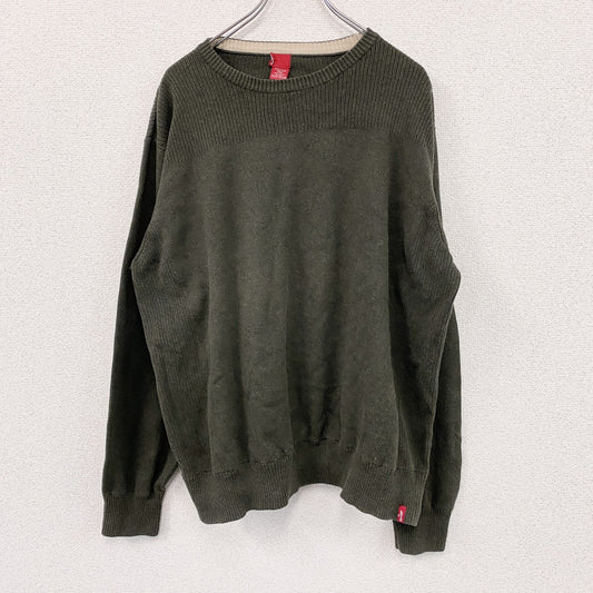 90s～　Levi’s　リーバイス　コットンニットセーター　ヴィンテージ　カーキ　XXLサイズ