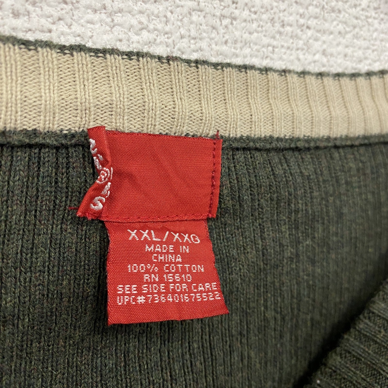 90s～　Levi’s　リーバイス　コットンニットセーター　ヴィンテージ　カーキ　XXLサイズ　古着