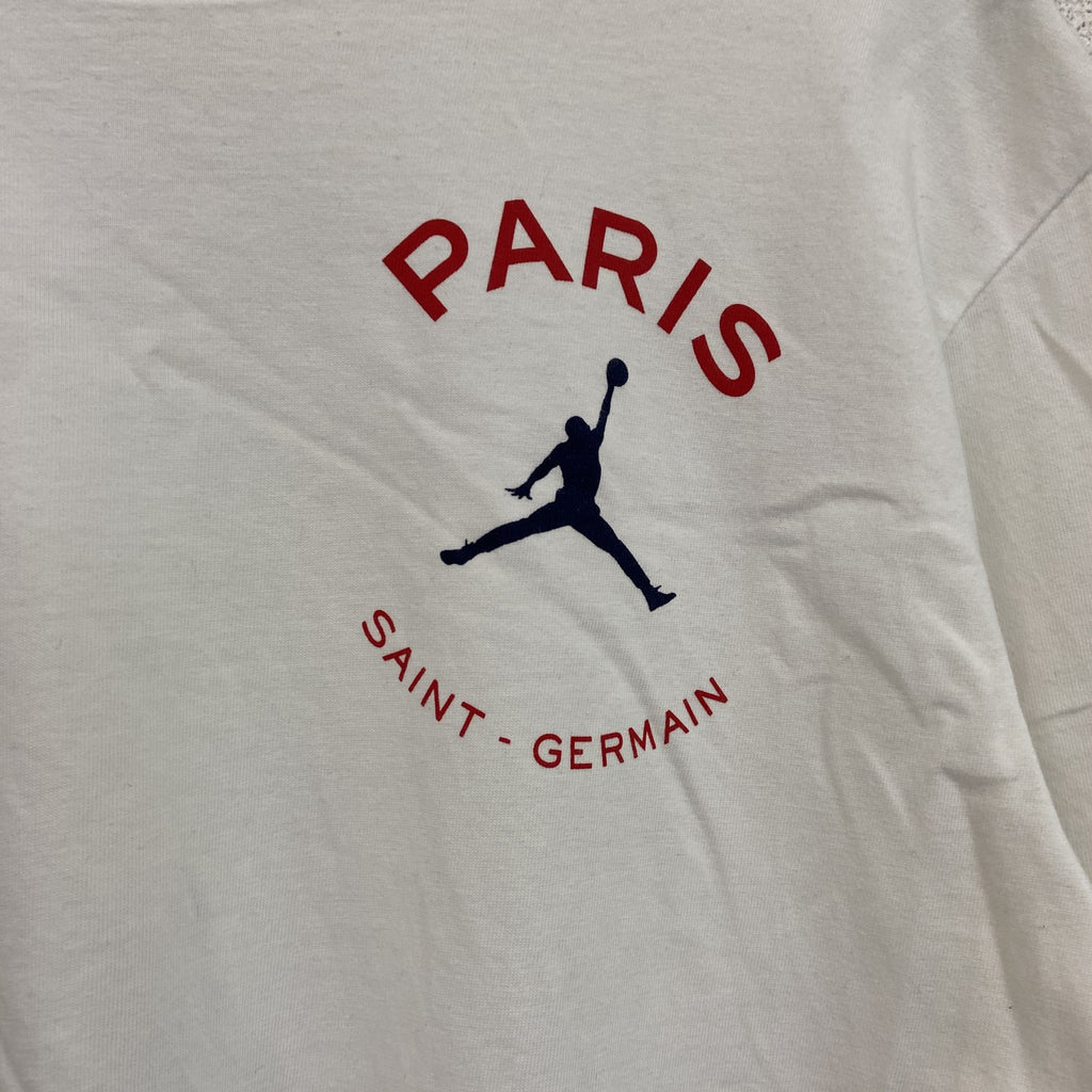AIR JORDAN　エアジョーダン　PARIS　NIKE　ナイキ　半袖Tシャツ　デカロゴ　白　ホワイト　Lサイズ　　古着