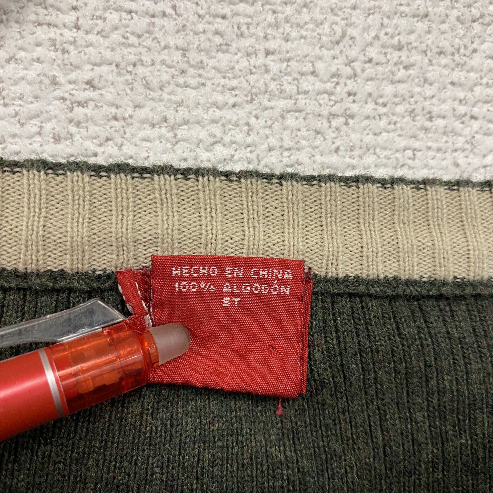 90s～　Levi’s　リーバイス　コットンニットセーター　ヴィンテージ　カーキ　XXLサイズ　古着