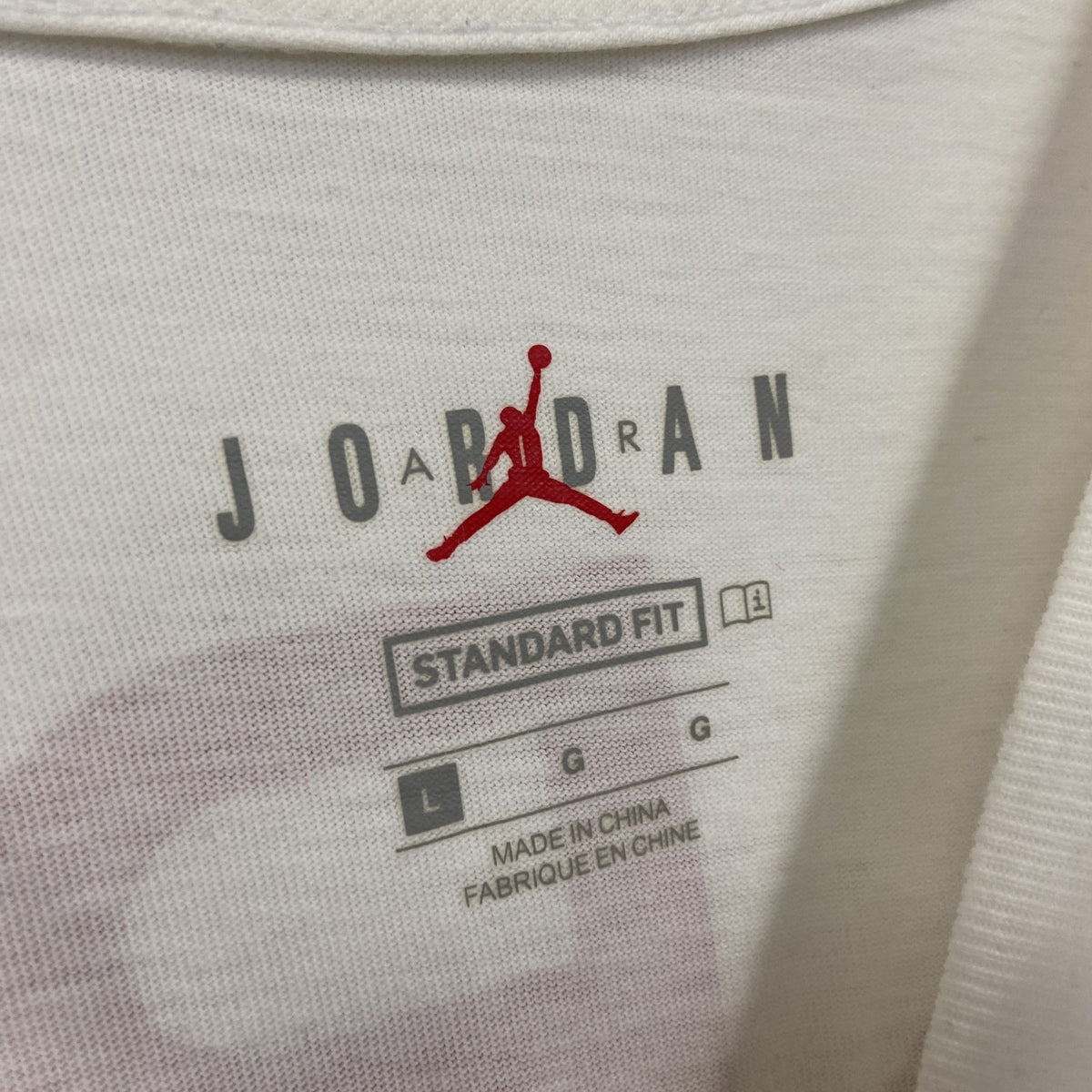 AIR JORDAN　エアジョーダン　PARIS　NIKE　ナイキ　半袖Tシャツ　デカロゴ　白　ホワイト　Lサイズ　　古着